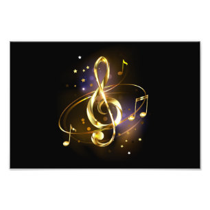 Foto Clef de sol de música dorada