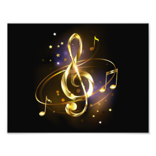 Foto Clef de sol de música dorada