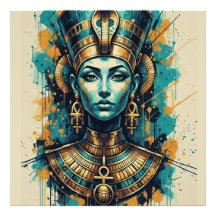 Cleopatra moderna – Arte abstracto de colores líqu
