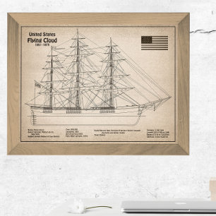 Foto Clipper Ship Flying Cloud - Ship Blueprint SD