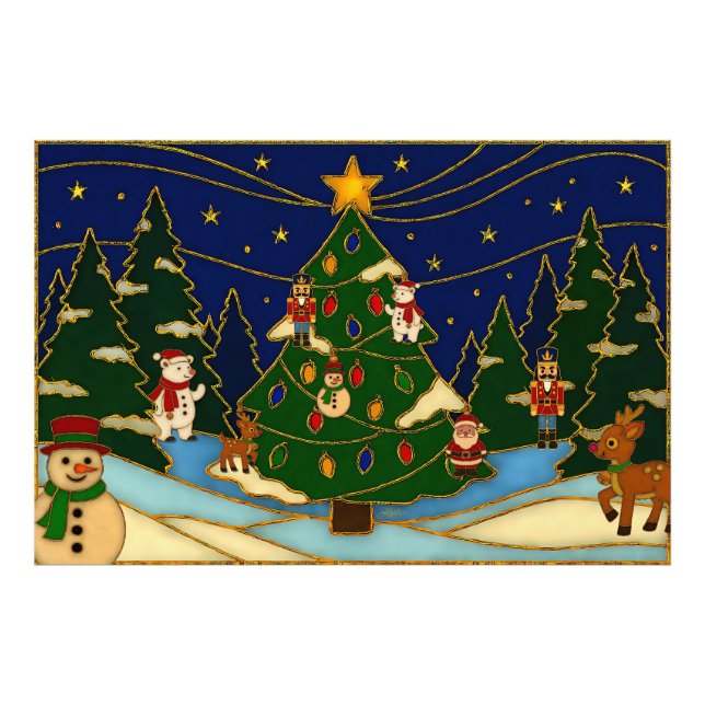 Foto Cloisonne Art Whimsical Forest Classic Christmas  (Frente)