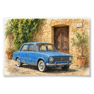 Foto Coche Antiguo en Calle Rústica