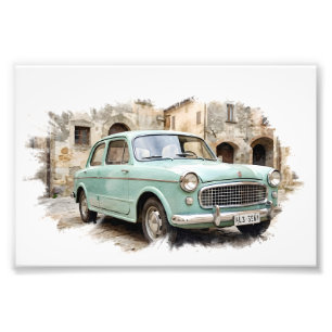 Foto Coche Antiguo en Entorno Rústico