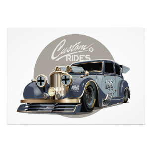Foto Coche de carreras retro de ciencia ficción persona