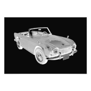 Foto Coche de deportes blanco y negro de Triumph Tr4