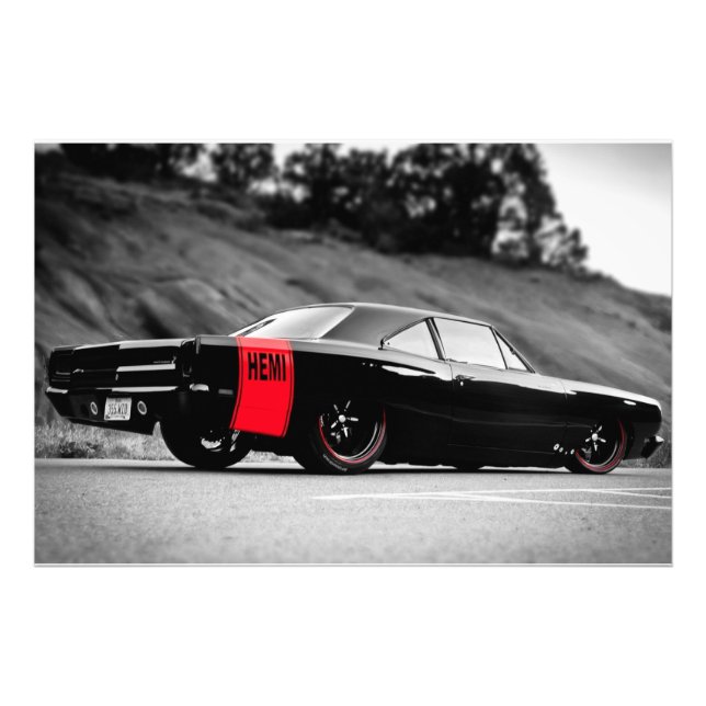 Foto Coche muscular clásico negro (Frente)
