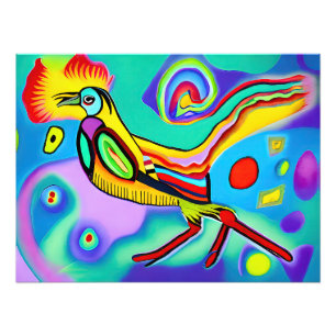 Foto Cockerel psicodélico: Un cóctel estridente y color