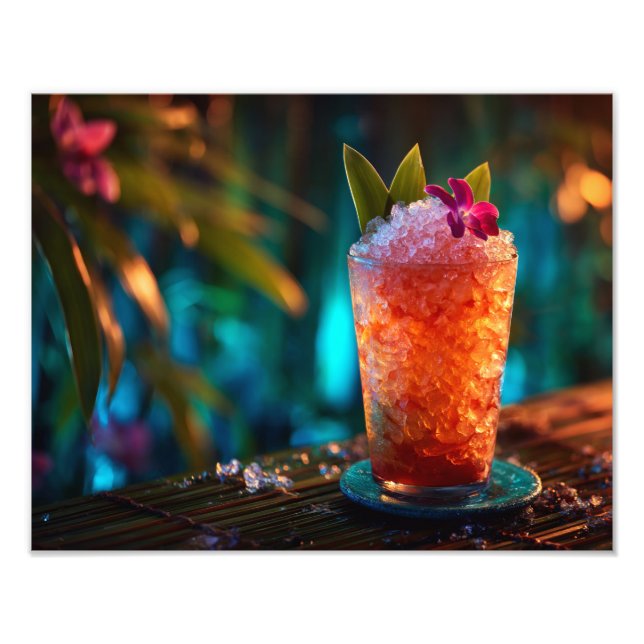 Foto Cóctel Tropical Tiki Ambiente Selva Neon (Frente)