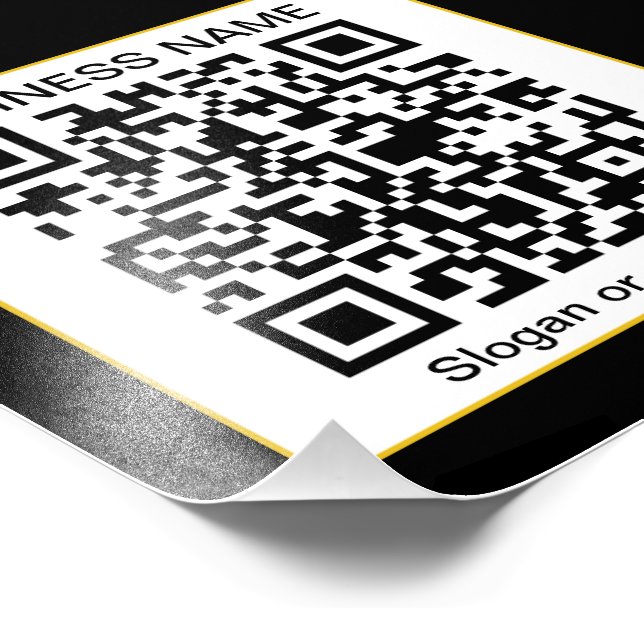 Foto Código QR escaneable editable + su nombre comercia (Esquina)