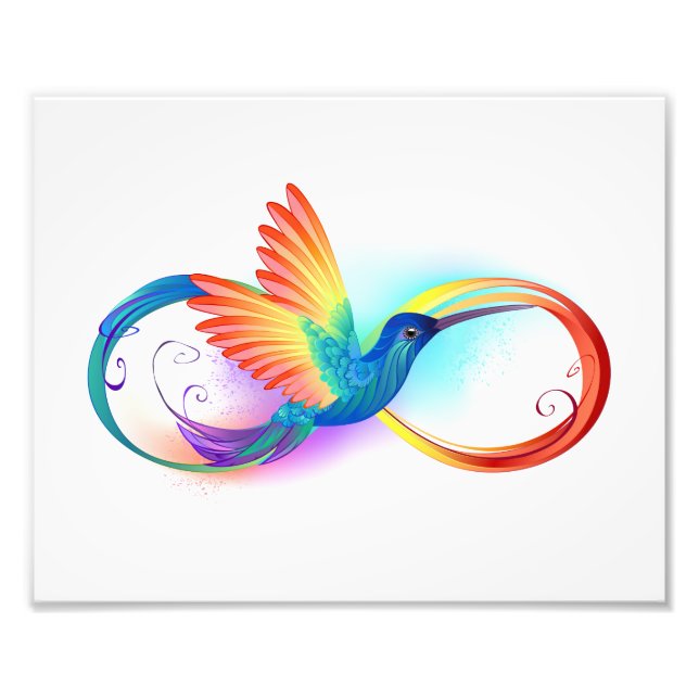 Foto Colibrí arcoiris con símbolo Infinity (Frente)
