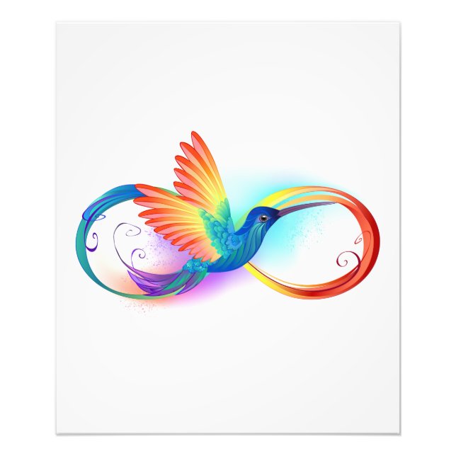 Foto Colibrí arcoiris con símbolo Infinity (Frente)