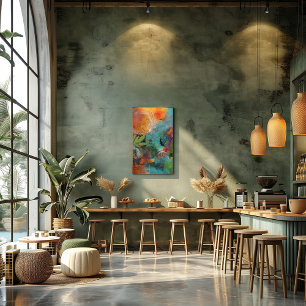 Foto Collage Abstracto de Hojas y Círculo