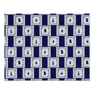 Foto Collage azulejos azules Delft