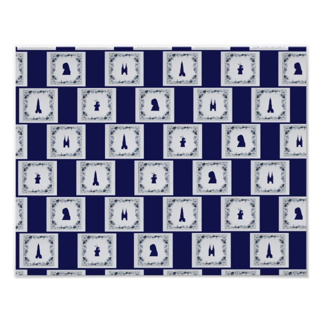 Foto Collage azulejos azules Delft (Frente)