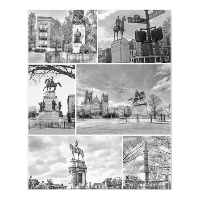 Foto Collage de Monumentos de Richmond VA Virginia (Frente)