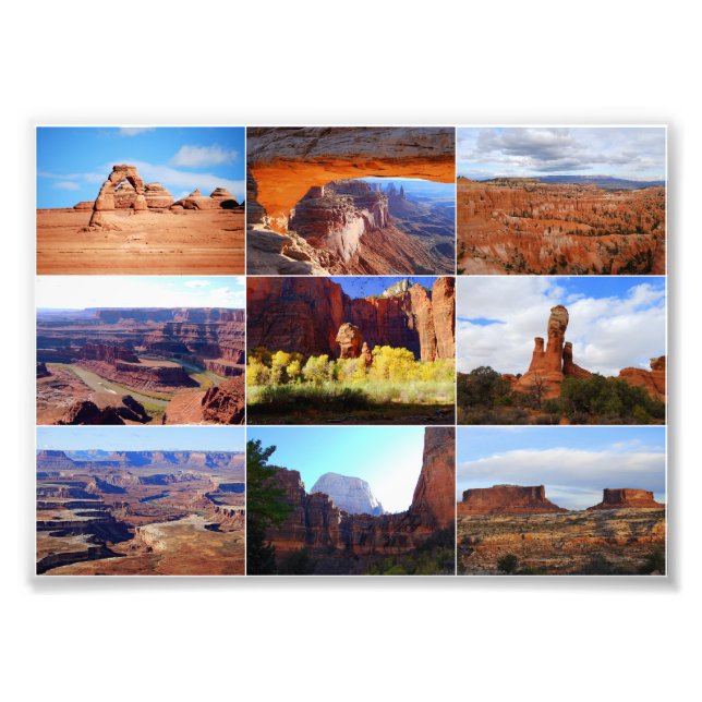 Foto Collage de nueve monumentos de Utah (Frente)
