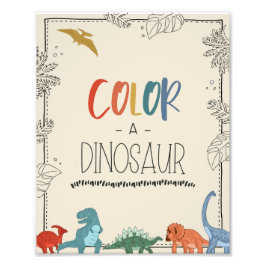 Foto Color a Dino Dinosaur Rótulo de cumpleaños
