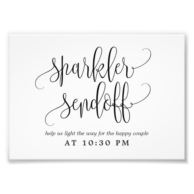 Foto COLOR editable y Rótulo Sparkler Sendoff de TAMAÑO (Frente)