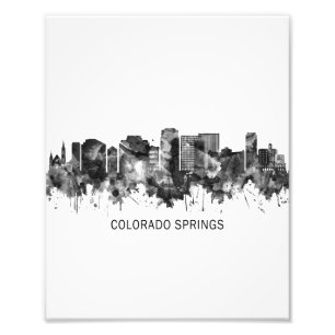 Foto Colorado Springs Colorado Skyline BW