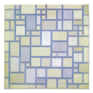 Foto Colores brillantes Líneas grises   Piet Mondrian  