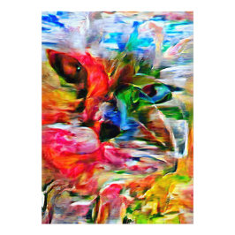 Foto Colorida abstracción de arte de gatos expresionist