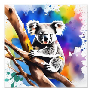 Foto Colorida Esplash acuático del oso de Koala,