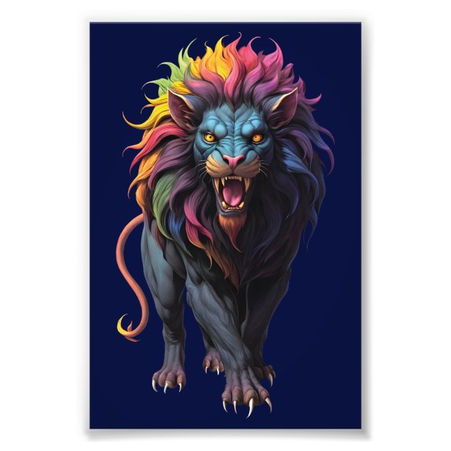 Foto Colorida fantasía arte un león (Frente)