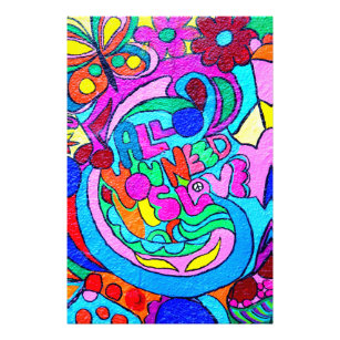 Foto colorida imagen de amor hippie