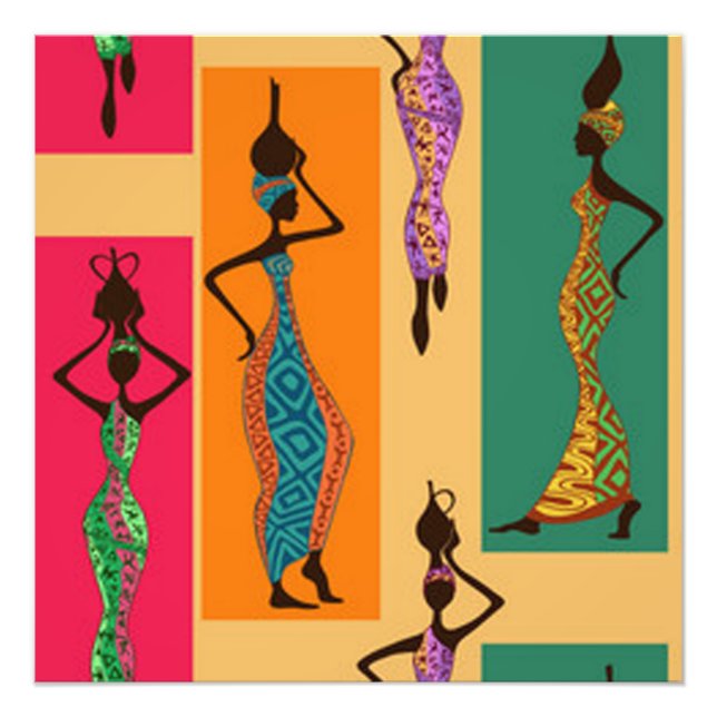 Foto Coloridas damas africanas (Frente)