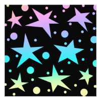Coloridas estrellas de ómbre y colección de puntos