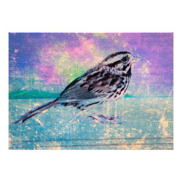 Foto Colorido Abstract Bird Art: Vibrant Songbird