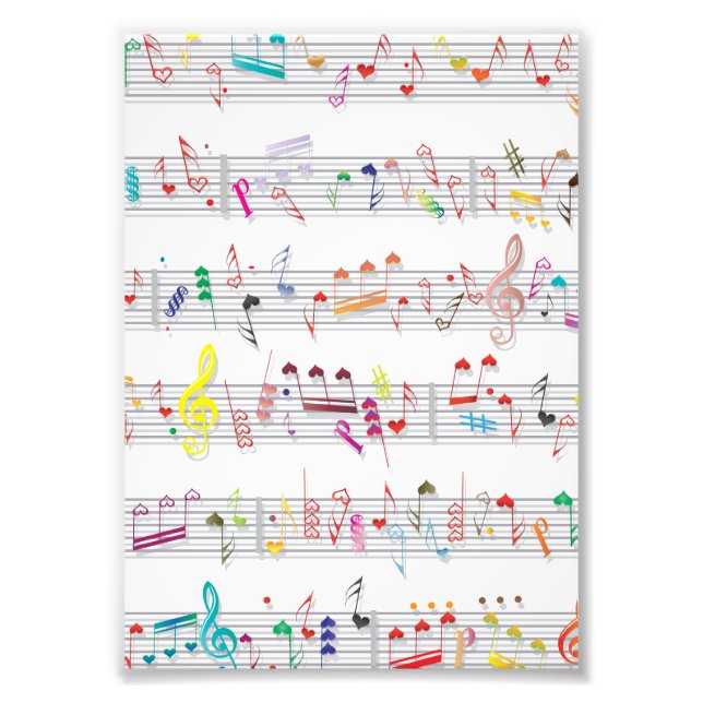 Foto Colorous Sheet Music Notes (Frente)