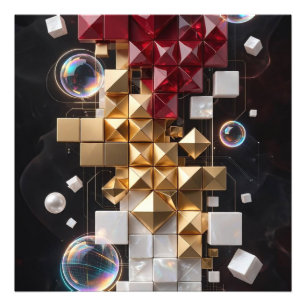 Foto Columna de mosaico de Navidad futurista 3D