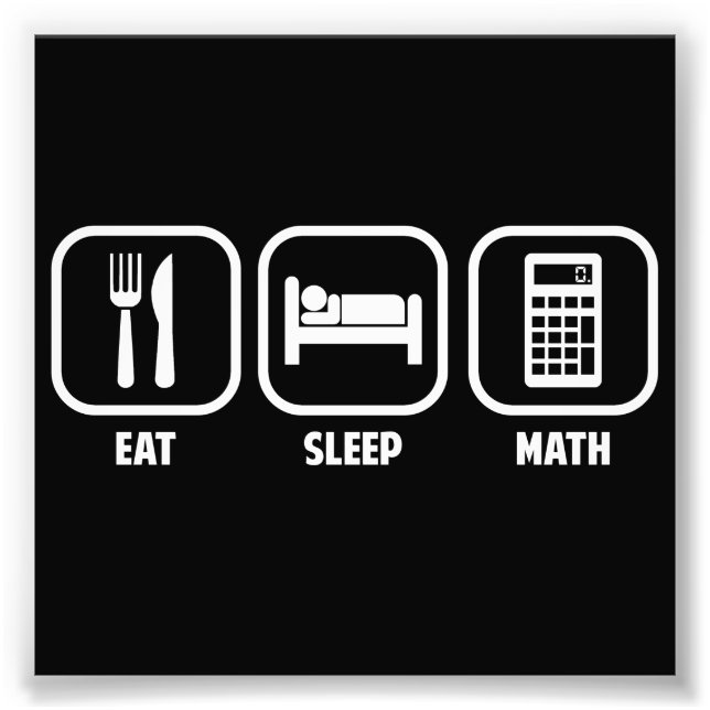 FOTO COMER, DORMIR, MATEMÁTICA (Frente)