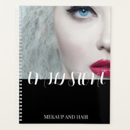 Foto comercial con código QR planificadores blanco