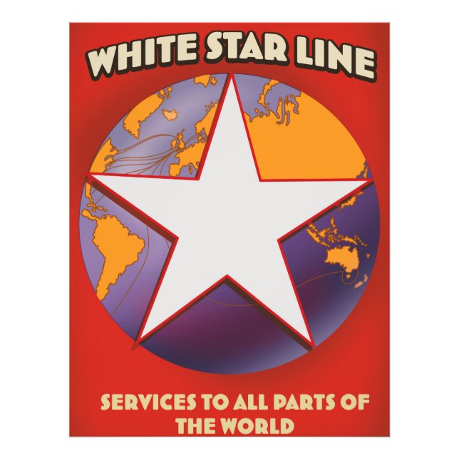 Foto Comercial de cruceros de línea White Star. Prin de (Frente)