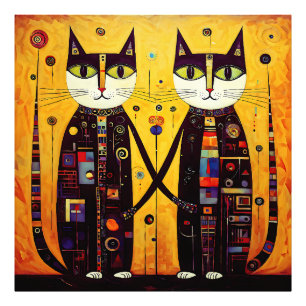 Foto Compañeros abstractos: una historia de dos gatos