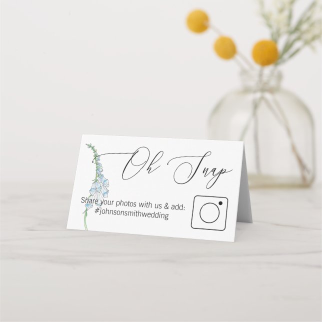 Foto Compartir tarjeta de tabla doblada Floral azu (Anverso)