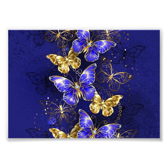 Foto Composición con mariposas de zafiro (Frente)