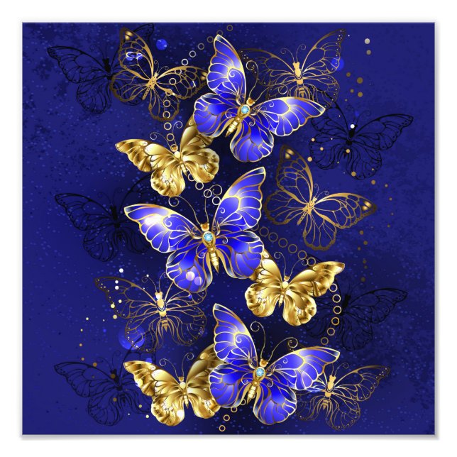 Foto Composición con mariposas de zafiro (Frente)