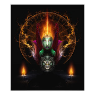 Foto Composición De Arte Fractal De La Reina De Fuego D
