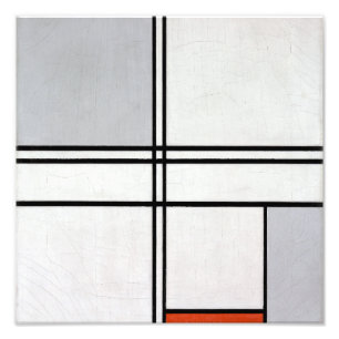 Foto Composición (N.º 1) Gris-Rojo   Piet Mondrian  