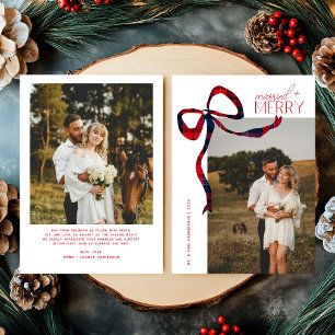 Foto con guión Merry & Married Navidad con lazo de
