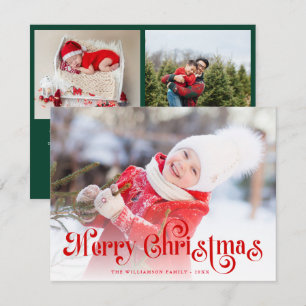 Foto con letra roja elegante de Feliz Navidad