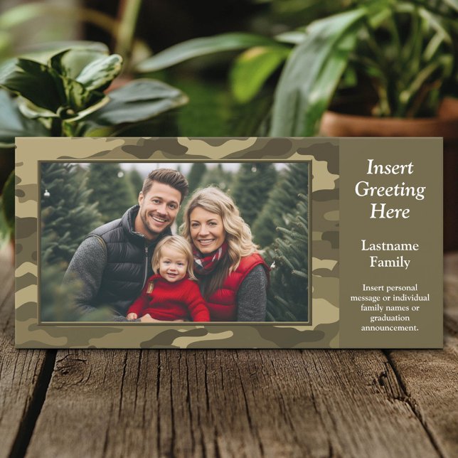 Foto con tarjeta de vacaciones de Tan Camo (Custom Photo Card)