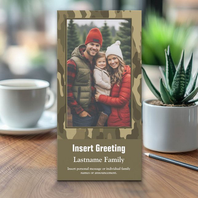 Foto con tarjeta militar de vacaciones impresa en  (Custom Holiday Photo card - Can be used for any event)