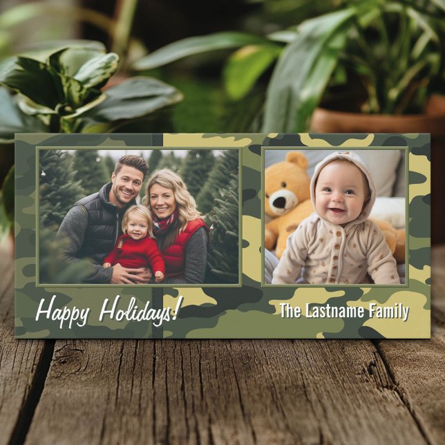 Foto con tarjeta militar de vacaciones impresa en  (Custom Photo Card)