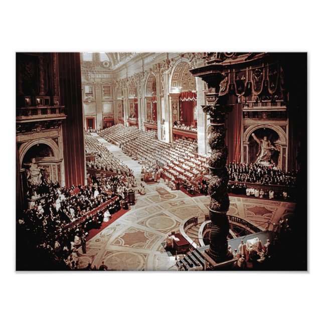Foto Concejo Vaticano II, Roma, 1962 Papa Juan XXIII (Frente)