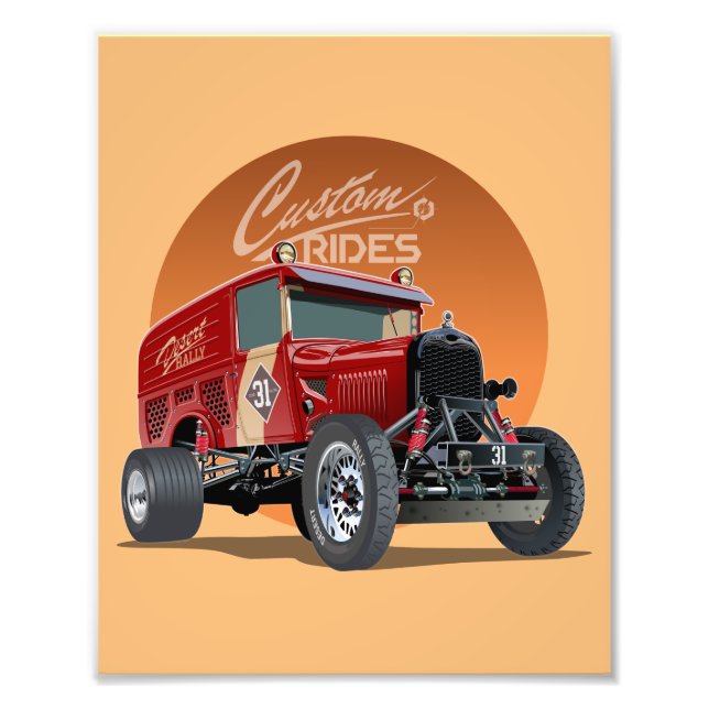 Foto Concepto de auto de carrera retro personalizado (Frente)