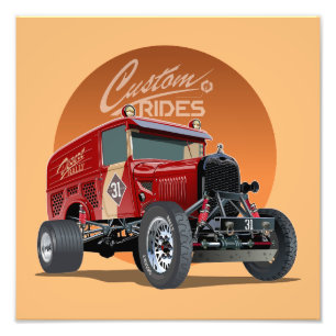 Foto Concepto de auto de carrera retro personalizado